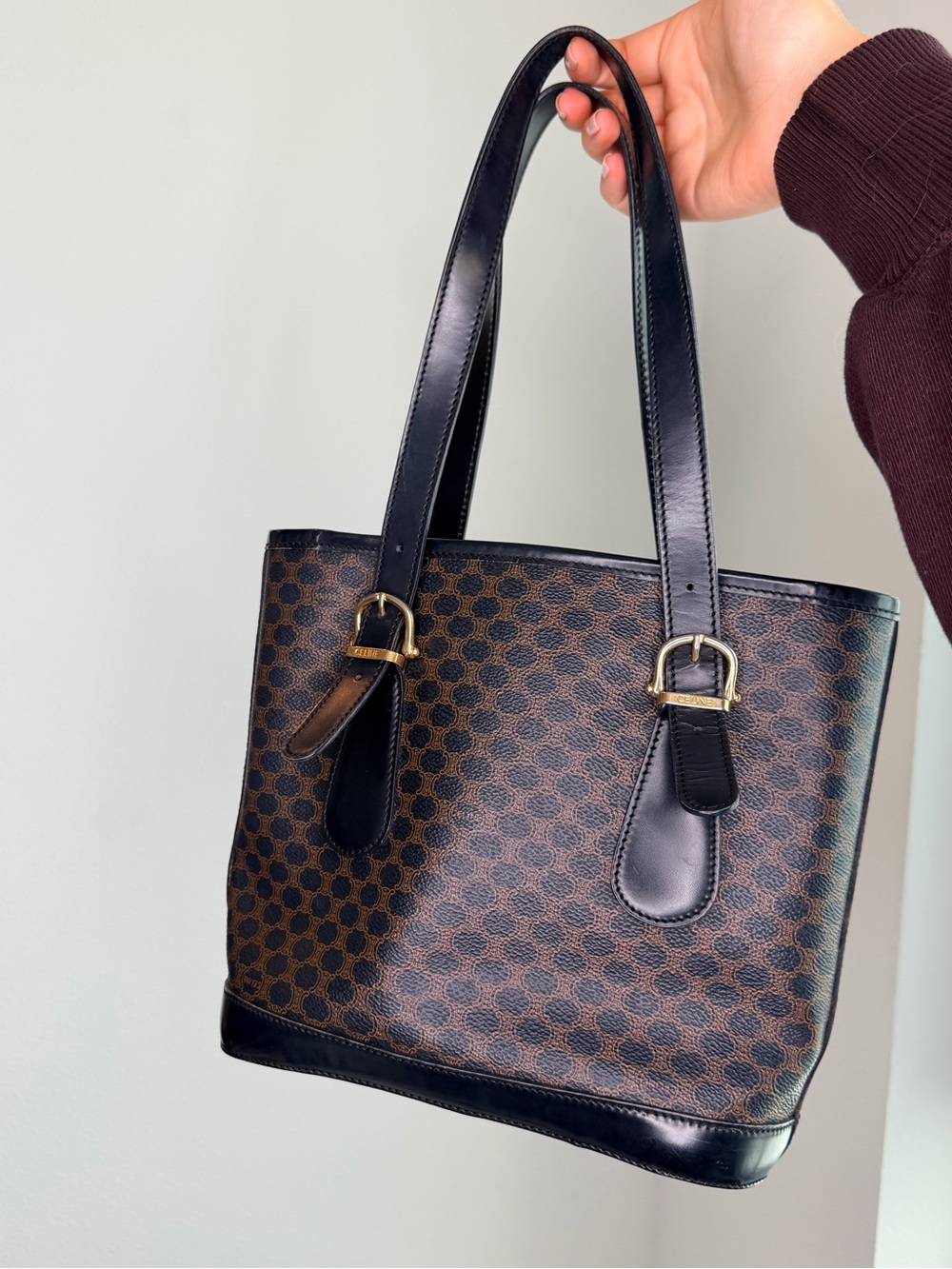 Vintage Celine Macadam Triomphe Canvas Tote